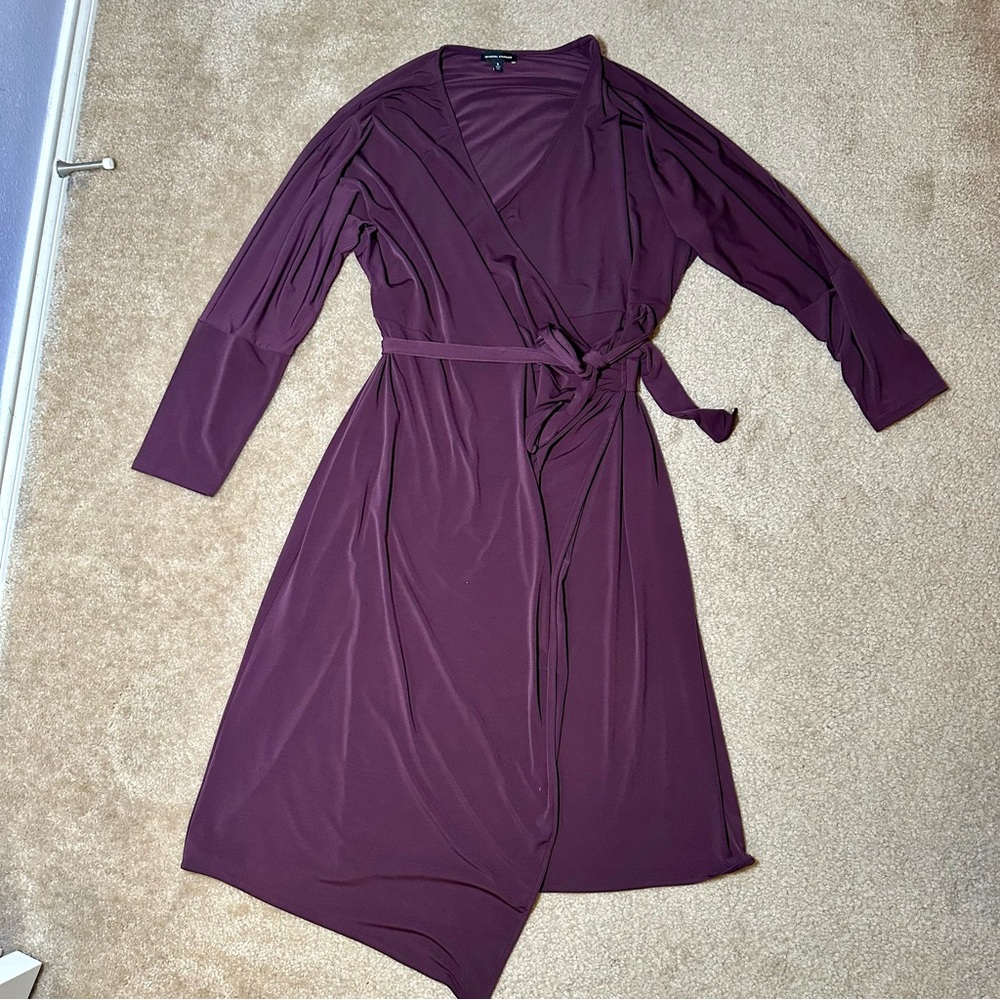 Universal Standard Dolman Sleeve MIDI Wrap Dress, Purple, Sz 14-16, EUC